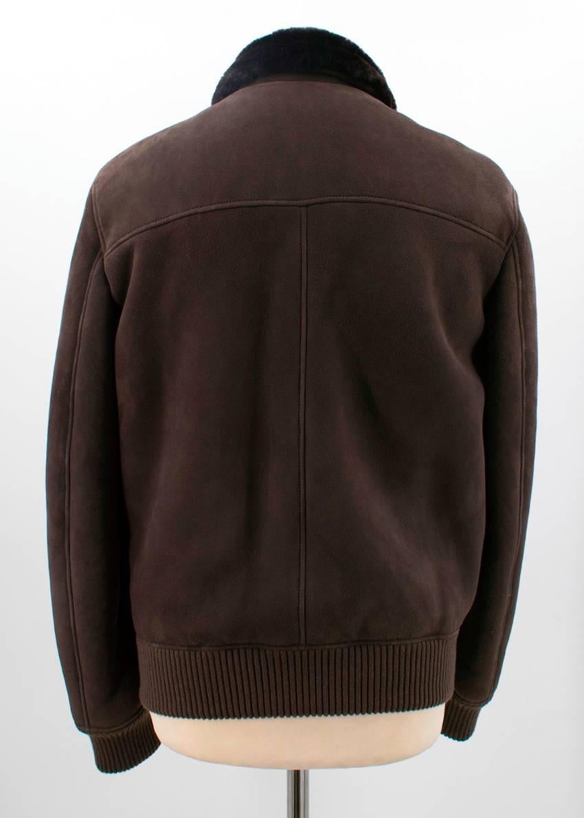 Lora Piana Dark Brown Sheepskin jacket For Sale 3