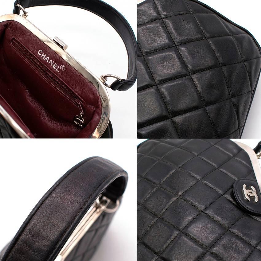 Black Chanel Top Handle Vintage bag  For Sale