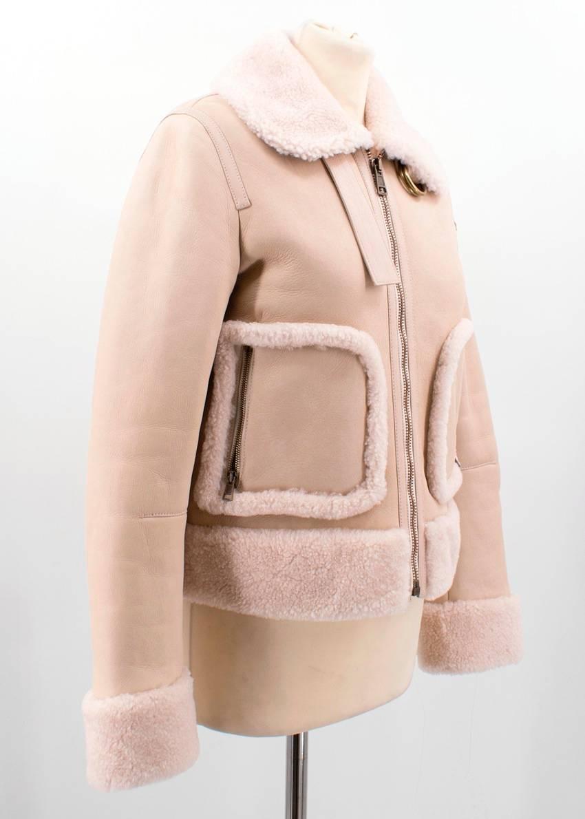 Chloe Leather and Shearling Coat  For Sale 3