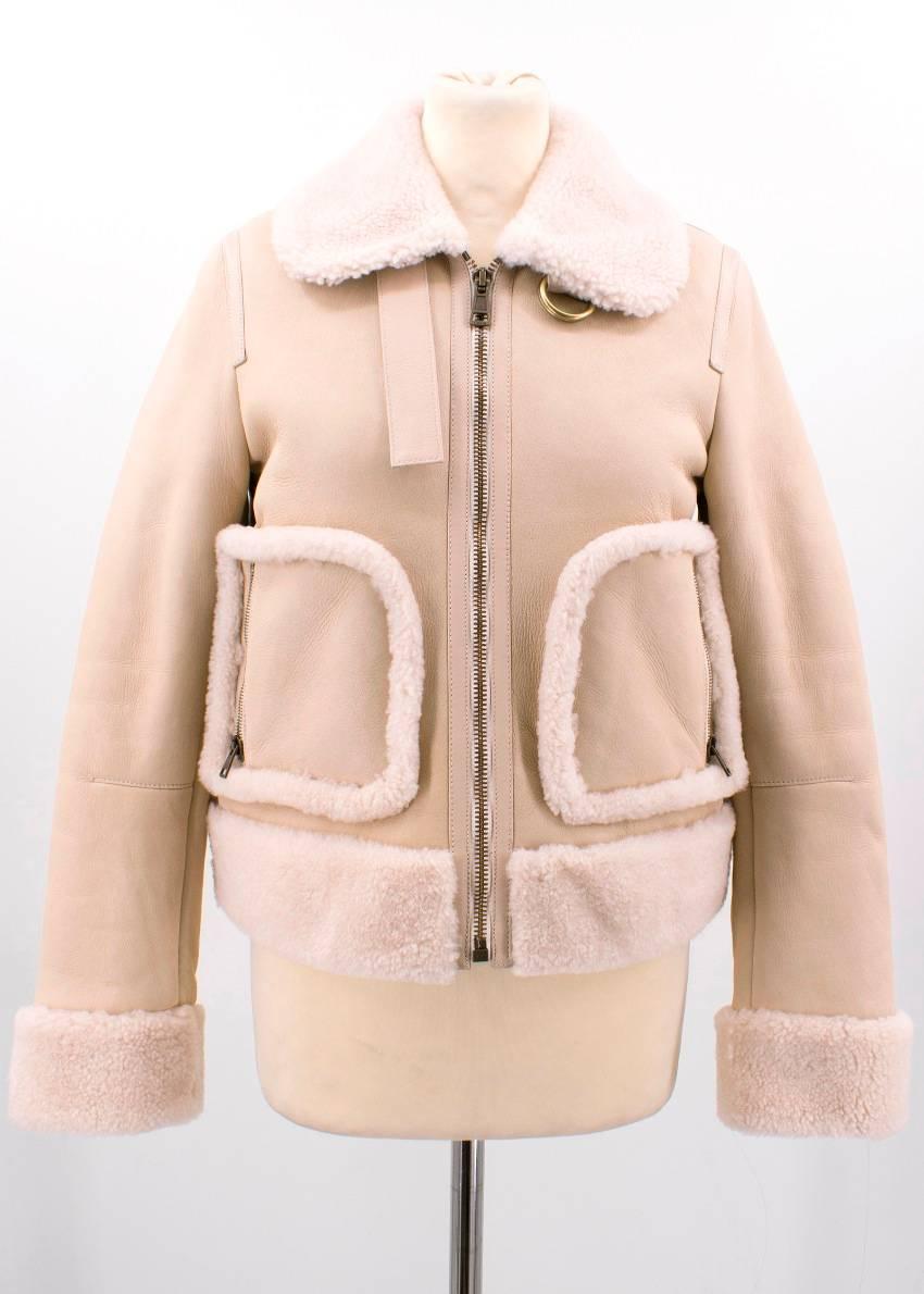 Chloe Leather and Shearling Coat  For Sale 4