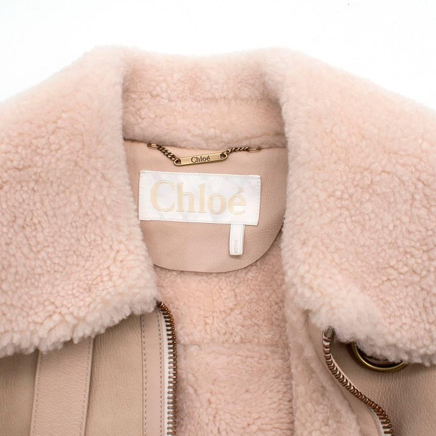 Chloe Leather and Shearling Coat  For Sale 1