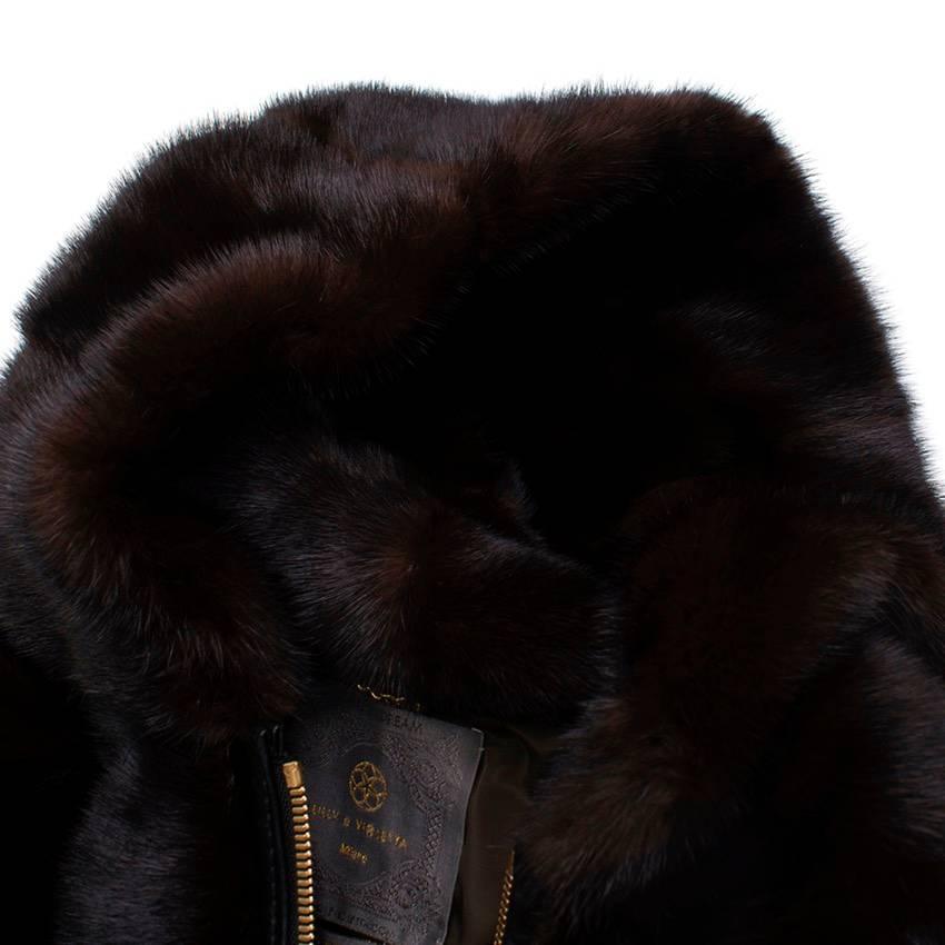 Black Lilly e Violetta Mink Fur Limited Edition Hood Jacket For Sale