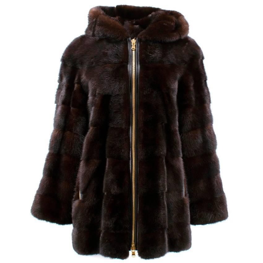 Lilly e Violetta Mink Fur Limited Edition Hood Jacket For Sale