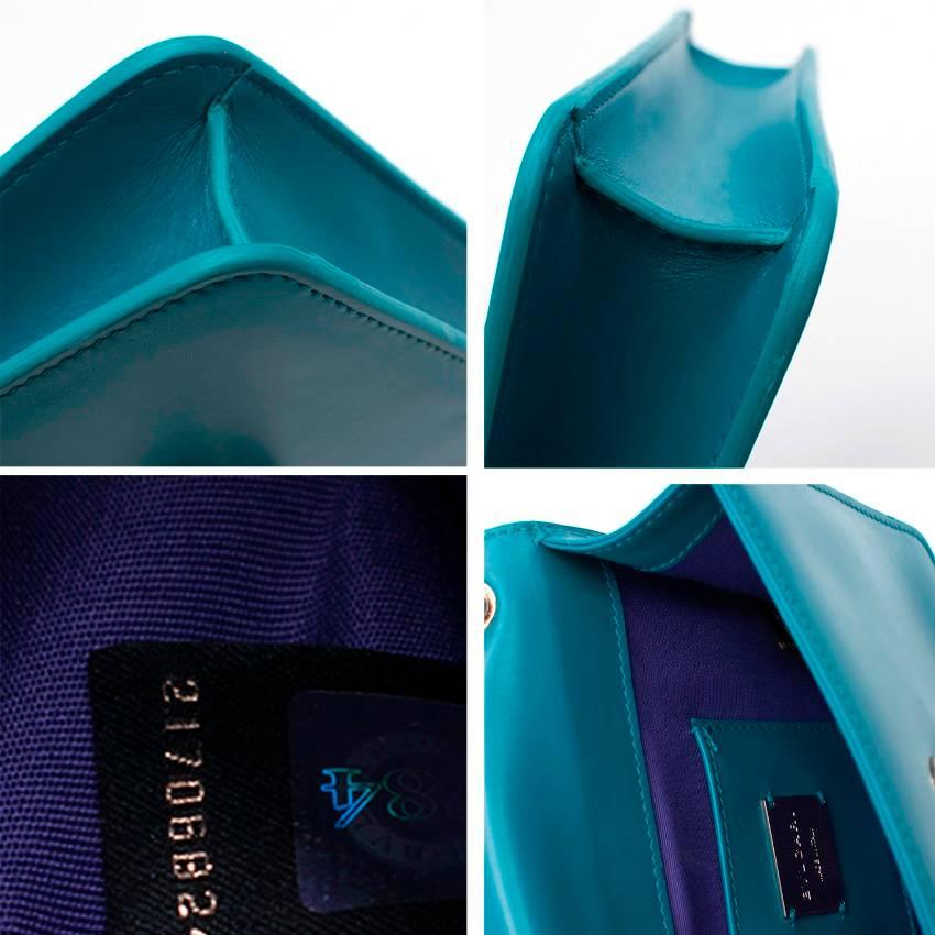 Blue Bvlgari Mini Serpenti Forever Flap Bag For Sale