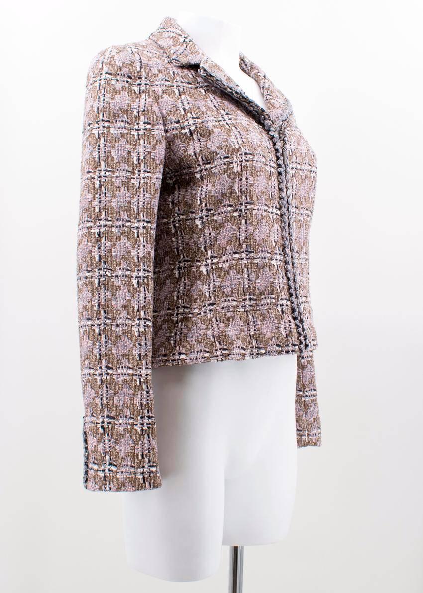 Gray  Chanel Tweed Wool Blazer  For Sale