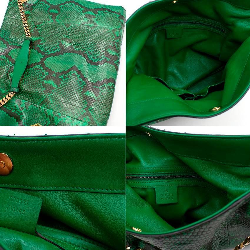 Gucci Green Python Hobo Bag  2