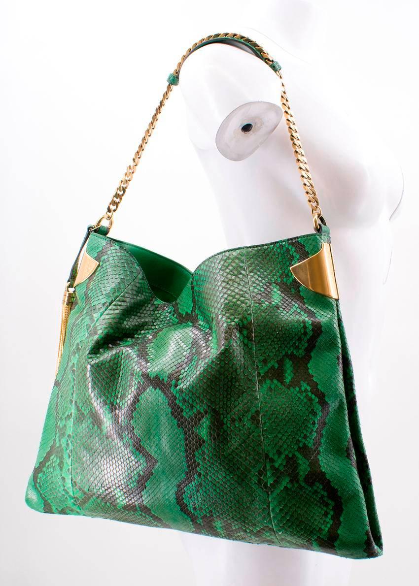 Gucci Green Python Hobo Bag  1