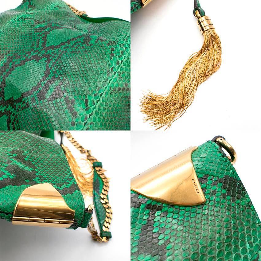 Gucci Green Python Hobo Bag  In Excellent Condition In London, GB