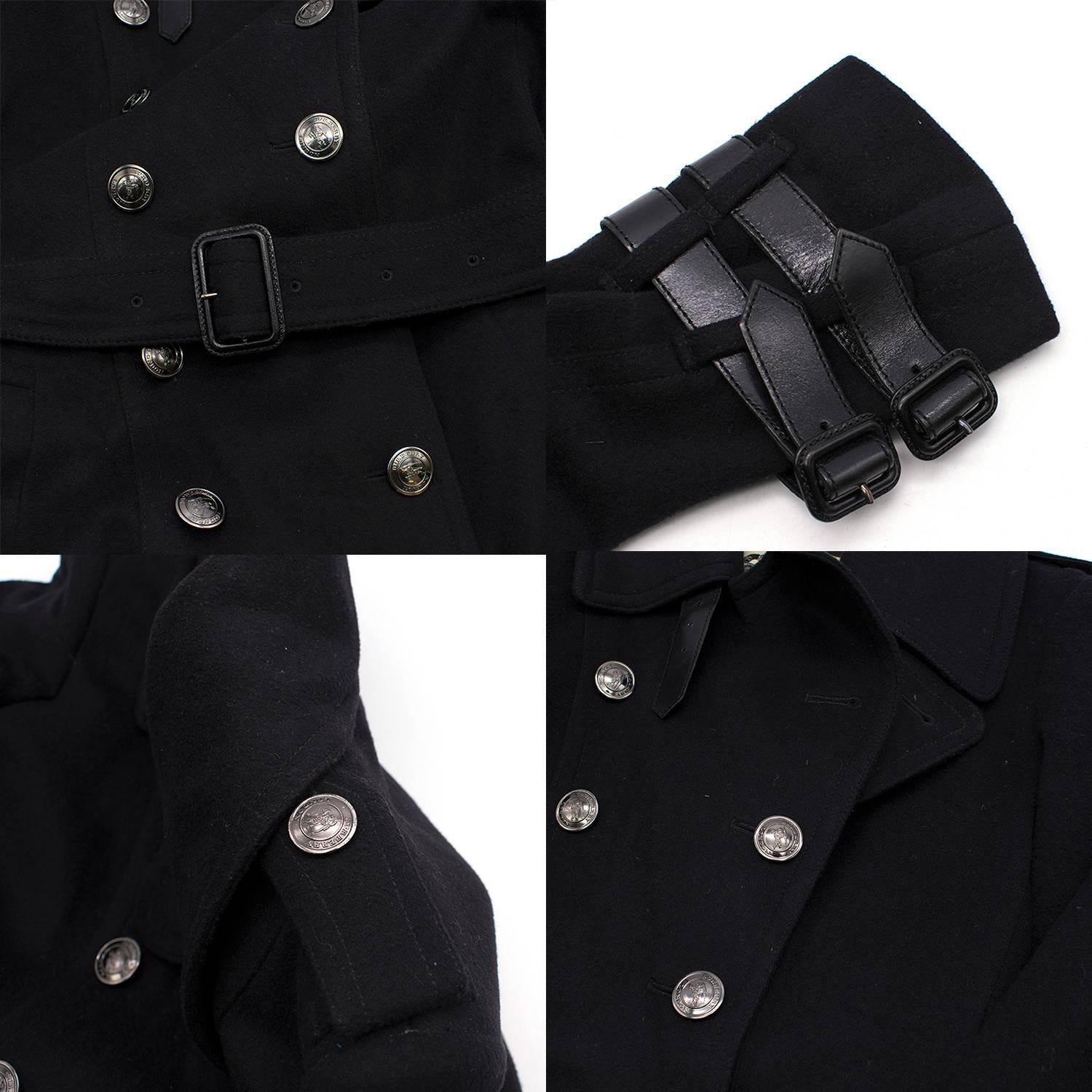 Black Burberry Long Cashmere Blend Trench Coat (US 10/L)  For Sale