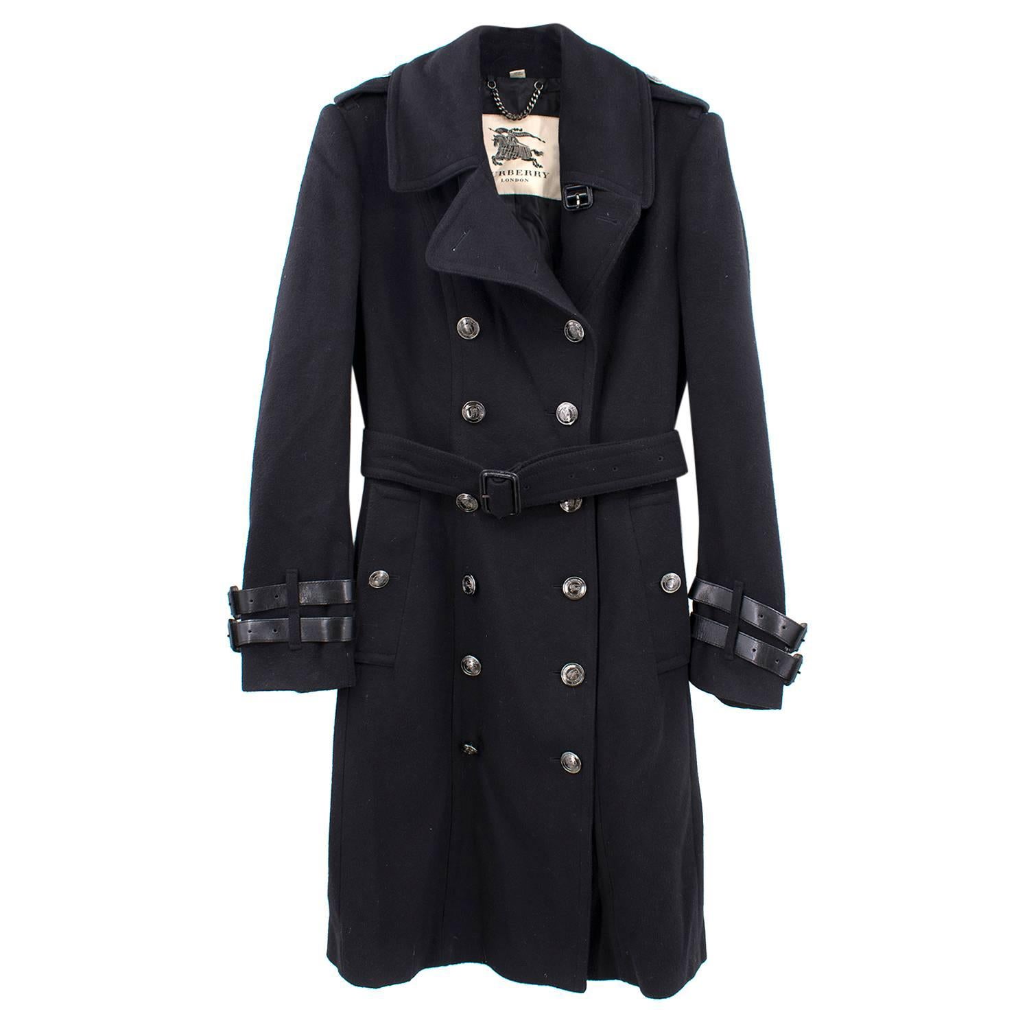 Burberry Long Cashmere Blend Trench Coat (US 10/L)  For Sale