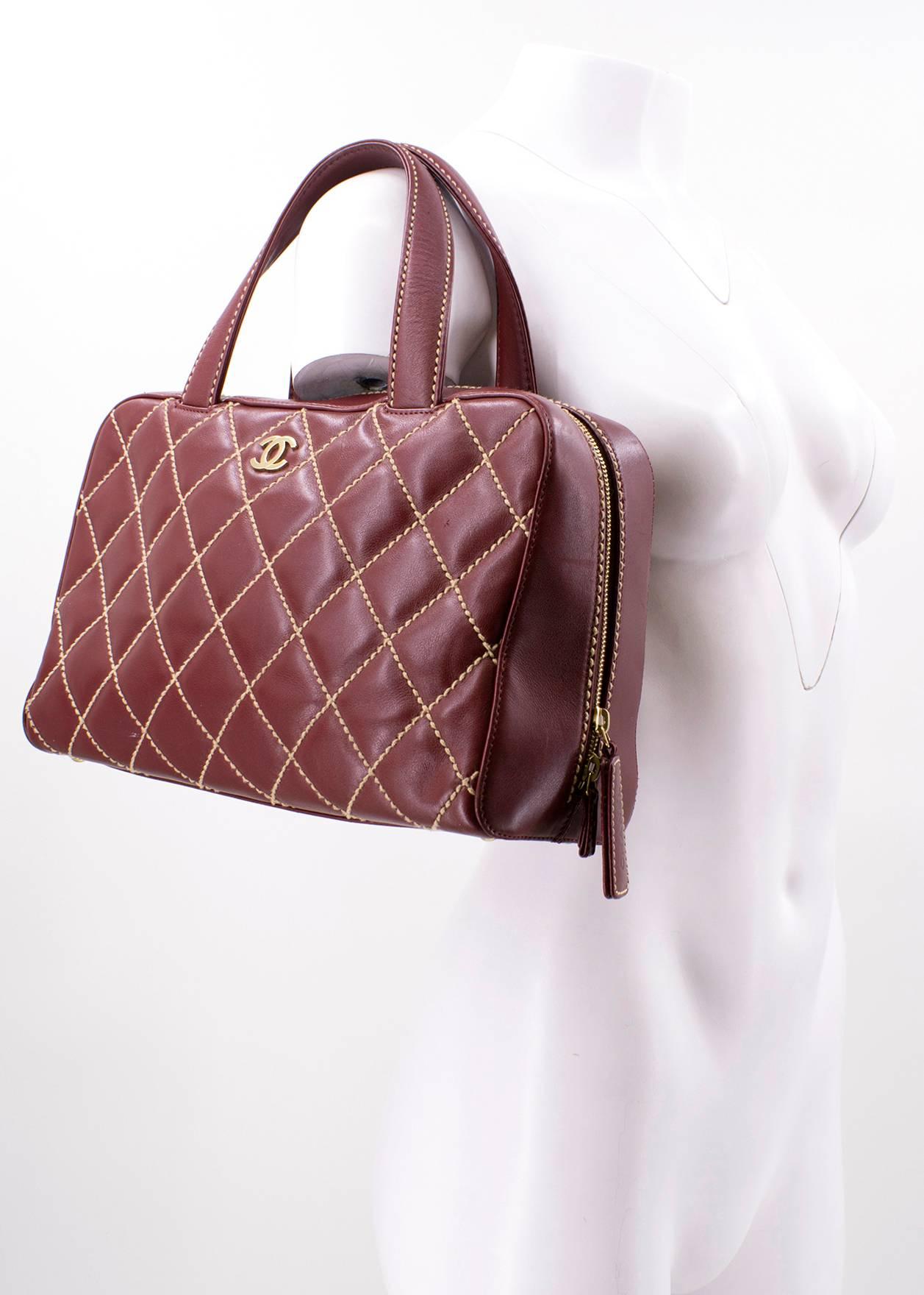 Chanel Top Handle Cherry Quilted bag  In Excellent Condition For Sale In London, GB