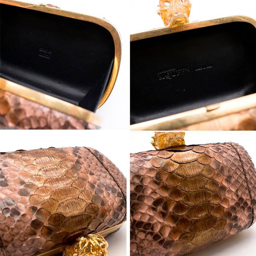 Alexander McQueen Python Box Clutch  In Excellent Condition For Sale In London, GB