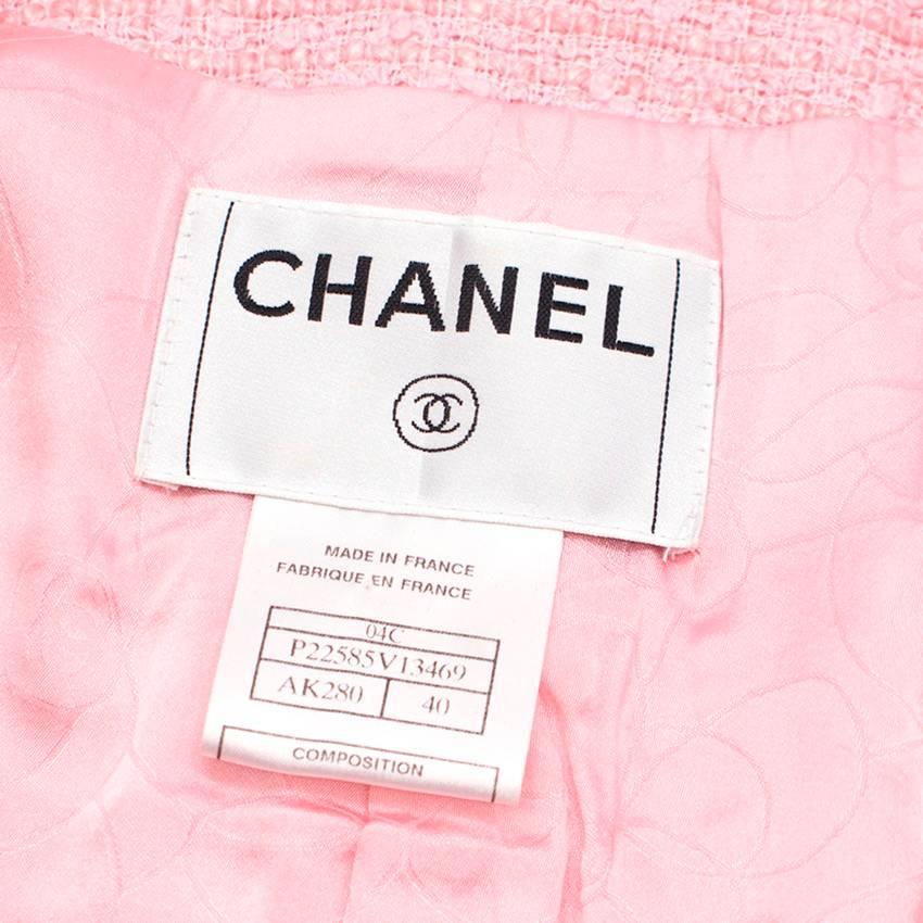 Women's or Men's Chanel Pink Cotton Blend Coco Tweed Jacket For Sale