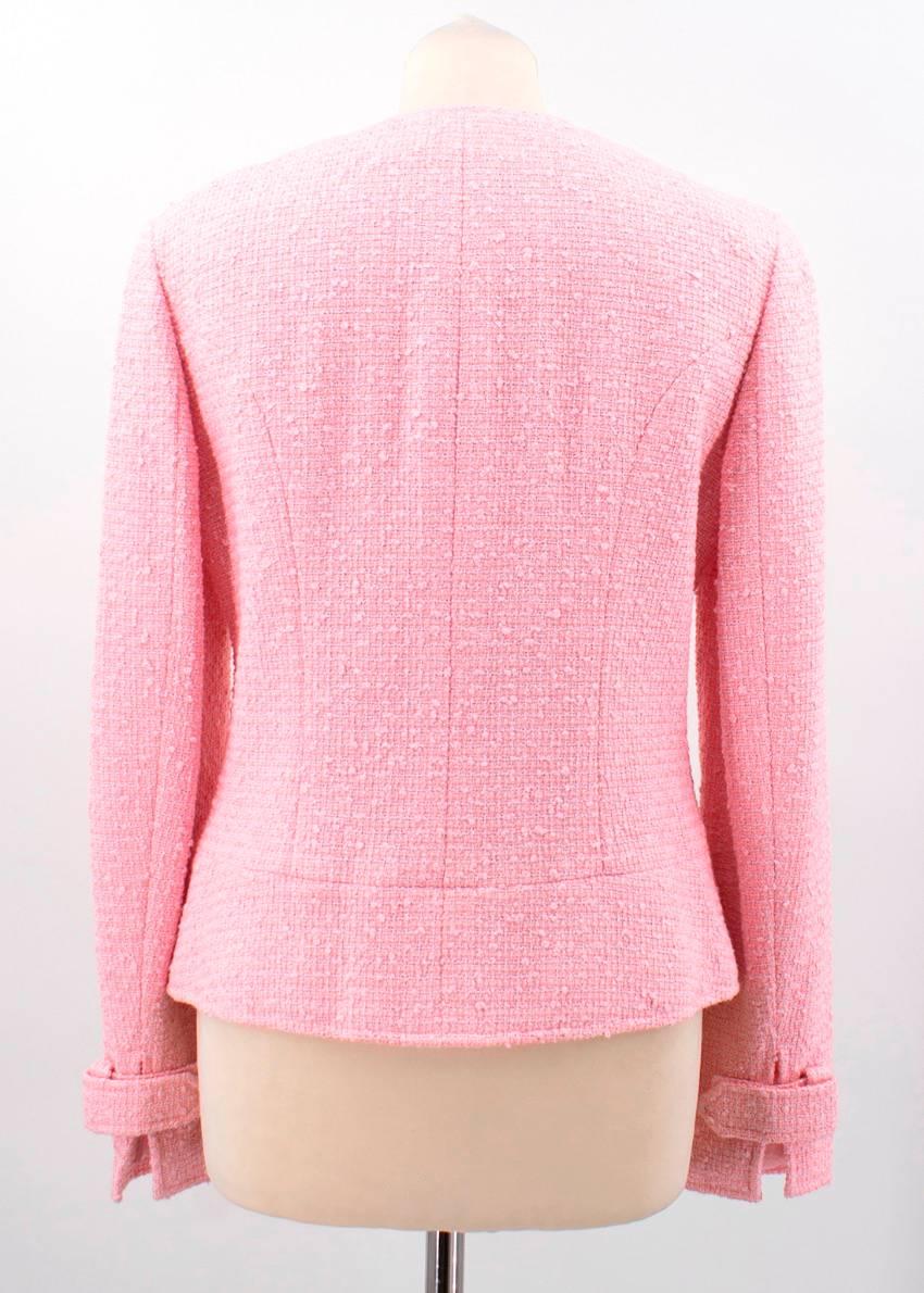 Chanel Pink Cotton Blend Coco Tweed Jacket For Sale 3