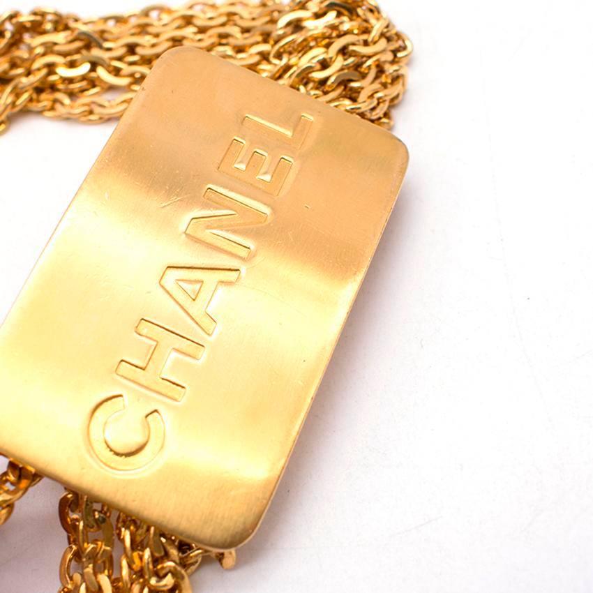 Black Chanel Gold Chain Belt For Sale