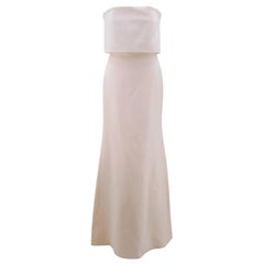 Victoria Beckham Cream Silk Column Strapless Gown (US: 6/S) 