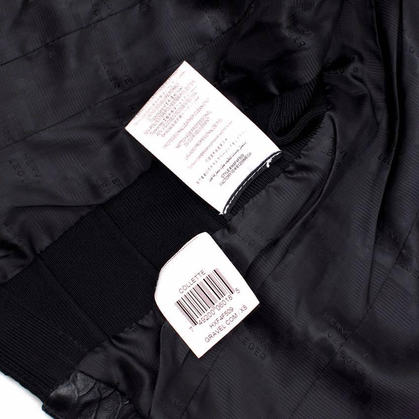 Women's or Men's Herve Leger Black Lamb Leather Jacket (Size: US 4/XS)  For Sale