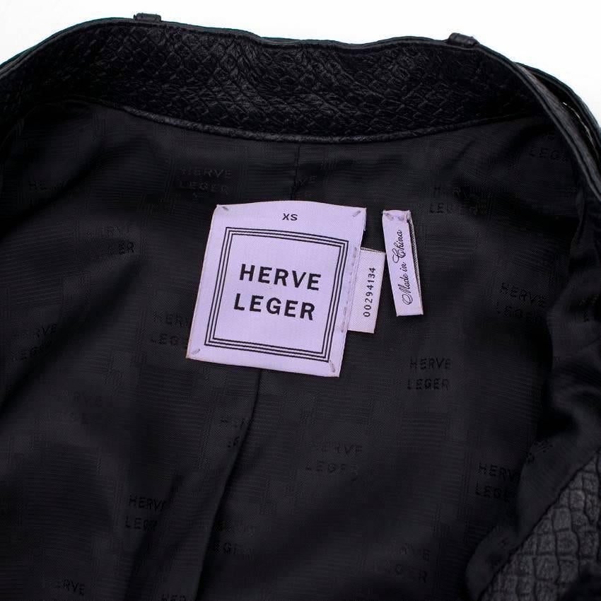 Herve Leger Black Lamb Leather Jacket (Size: US 4/XS)  For Sale 2