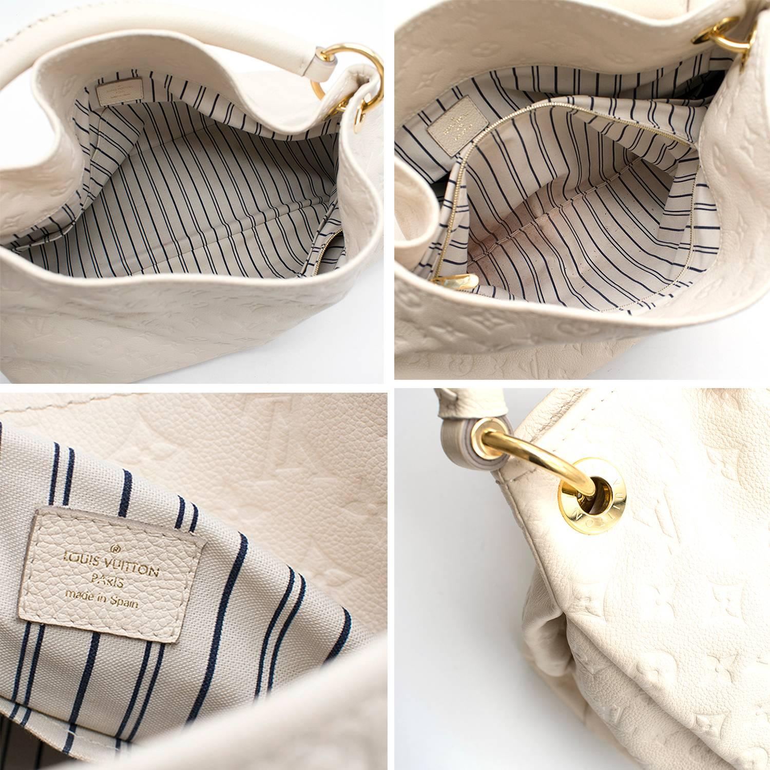 Louis Vuitton White Monogram Leather Hobo Bag  For Sale 2