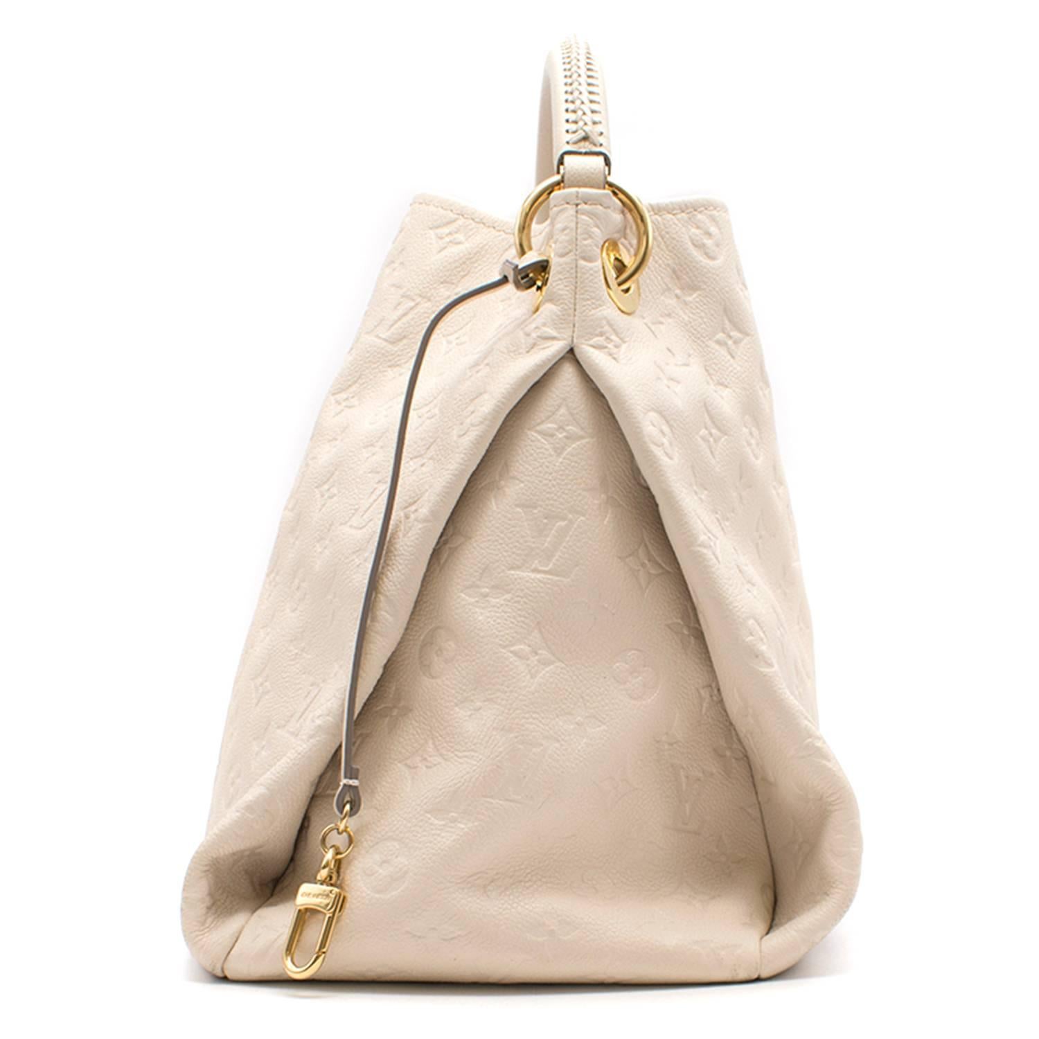 Louis Vuitton White Monogram Leather Hobo Bag  In New Condition For Sale In London, GB