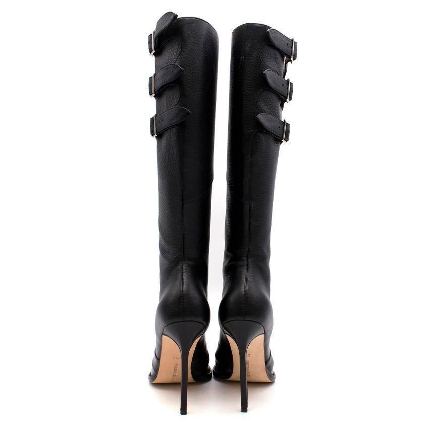 Manolo Blahnik Black Leather Long Boots (US 8.5)  3