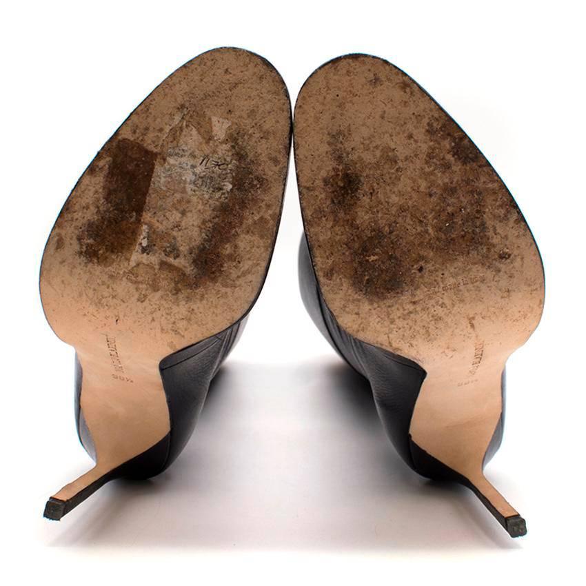 Women's Manolo Blahnik Black Leather Long Boots (US 8.5) 