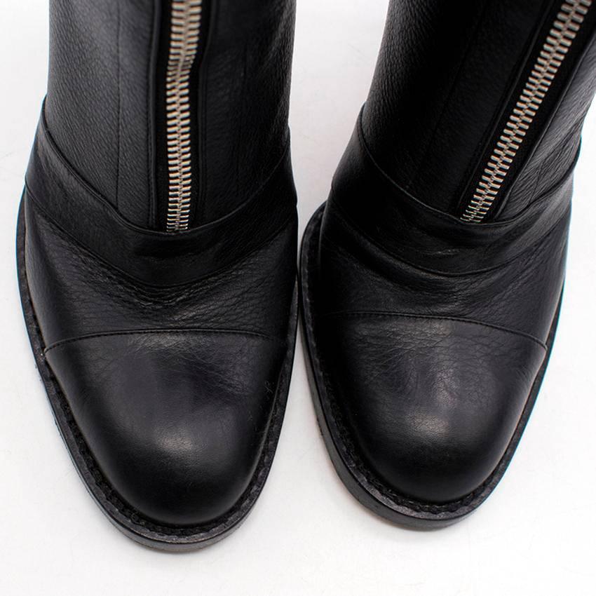 Manolo Blahnik Black Leather Long Boots (US 8.5)  2