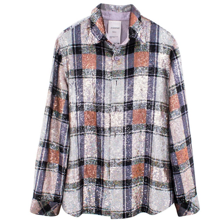 Ashish Checked Sequin Embellished Shirt S S 2018