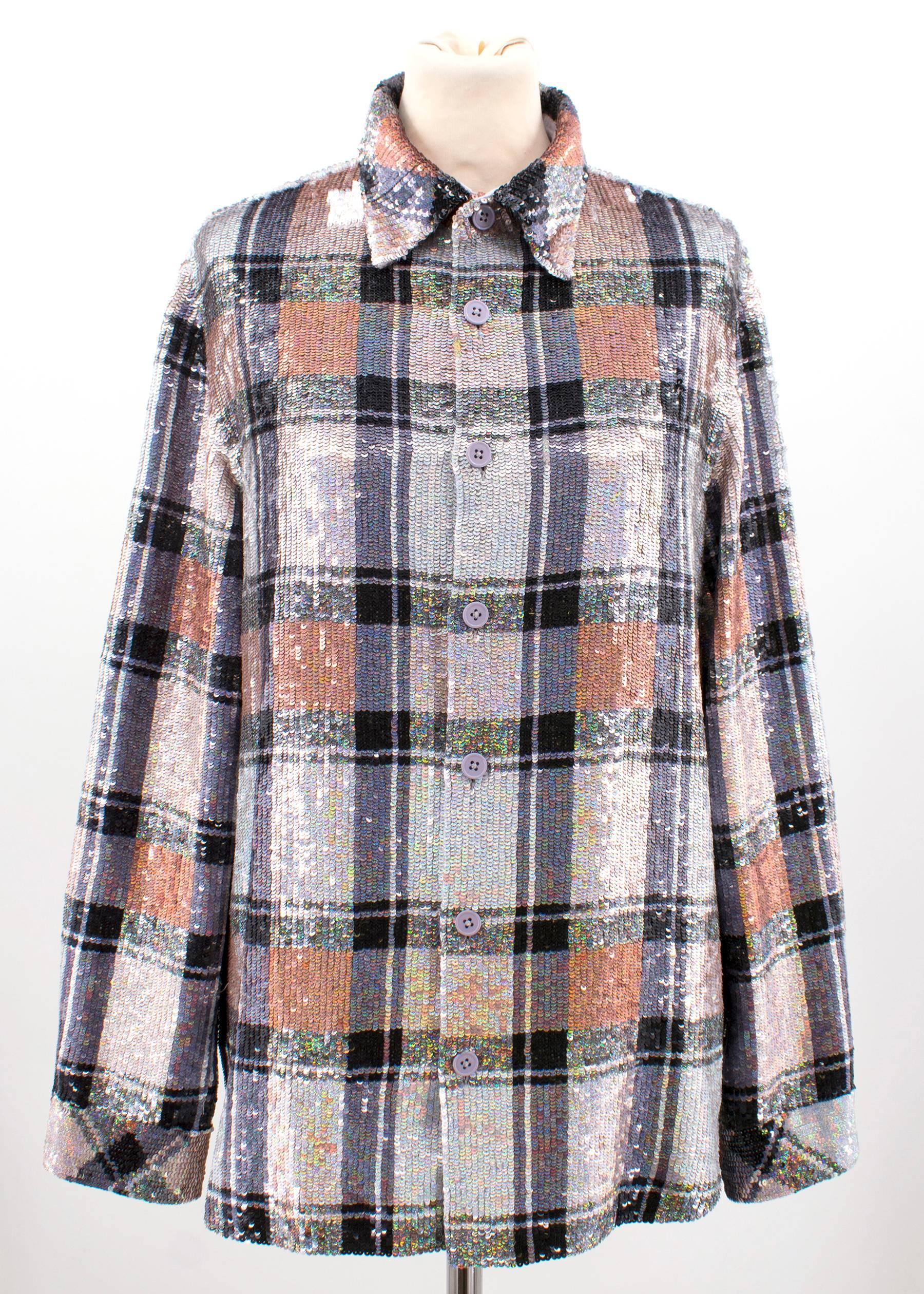 sequin plaid shirt