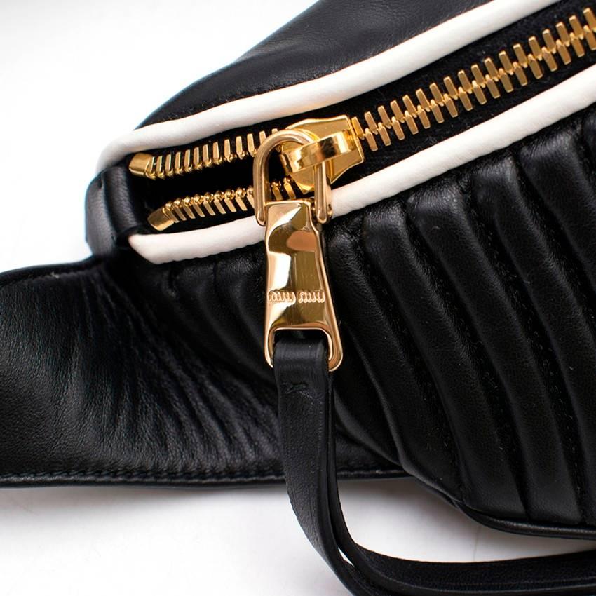 Black Miu Miu Matelasse Leather Belt Bag For Sale