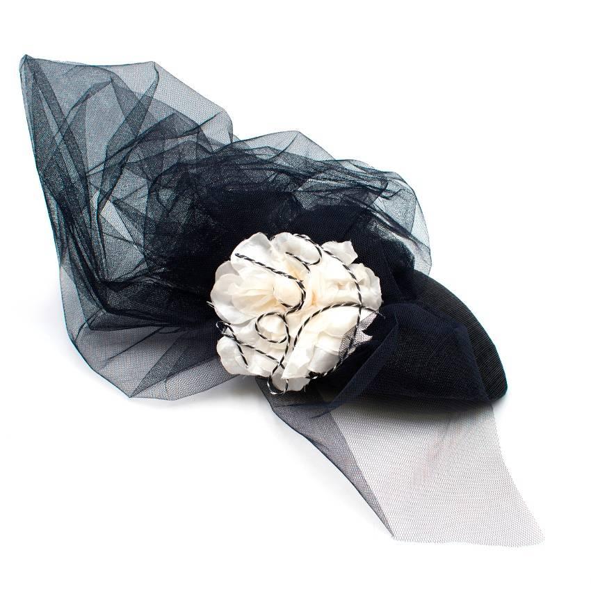Victoria Grant Bespoke Black Lady Rose Embellished Hat For Sale 5
