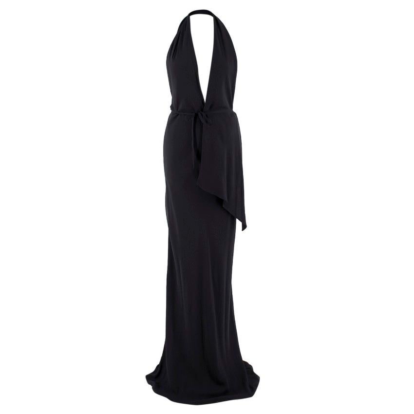 Lanvin Black Silk Halterneck Gown Size 6 For Sale