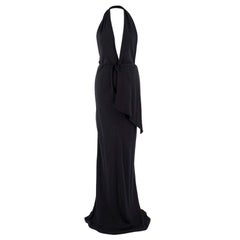 Lanvin Black Silk Halterneck Gown Size 6