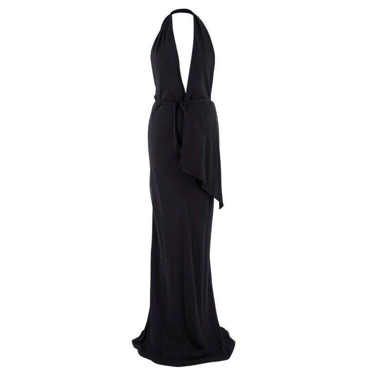 Lanvin Black Silk Halterneck Gown Size 6 For Sale at 1stDibs