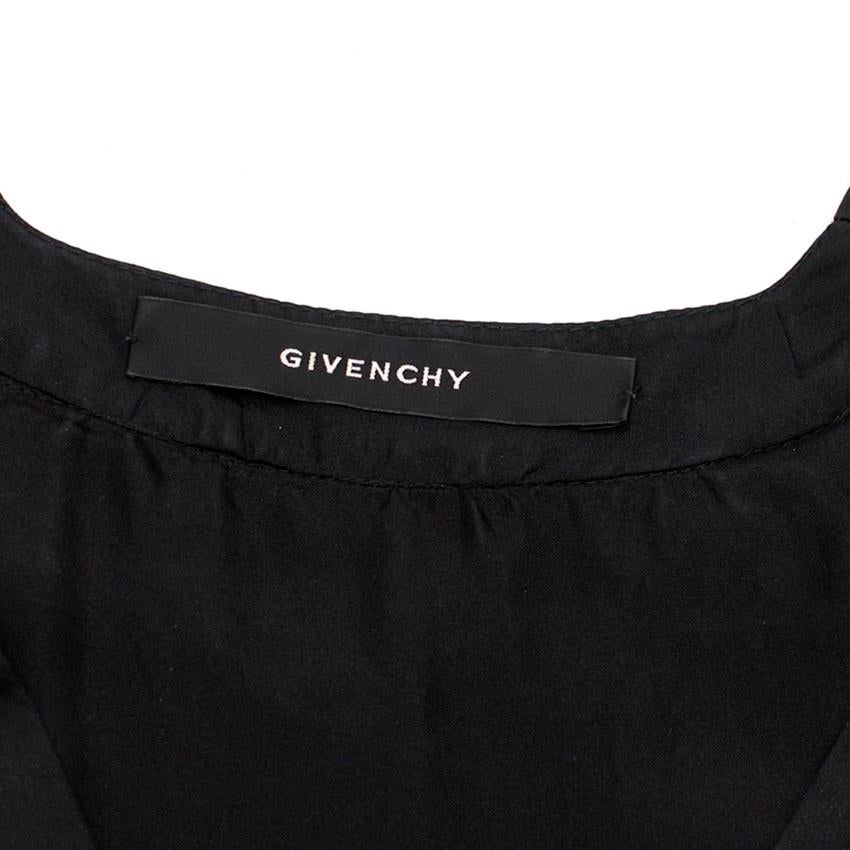 Givenchy Black Silk Ruffle Top Size 4 For Sale 1