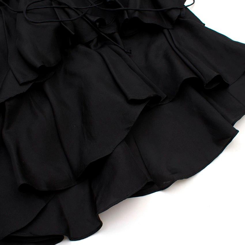 Givenchy Black Silk Ruffle Top Size 4 For Sale 4