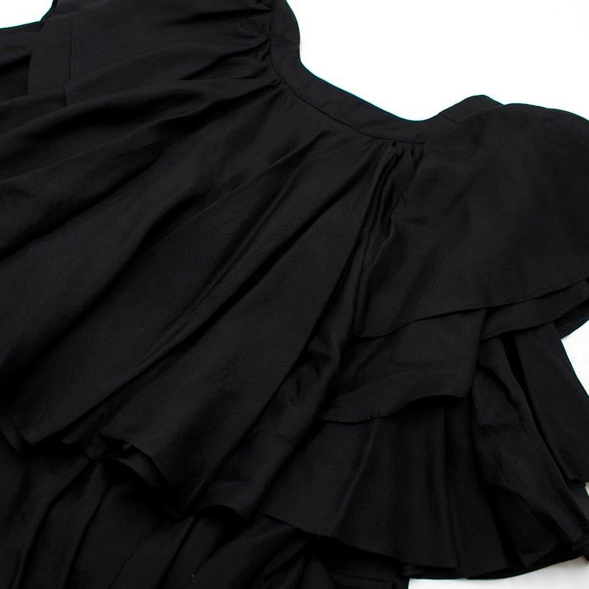 Givenchy Black Silk Ruffle Top Size 4 For Sale 6