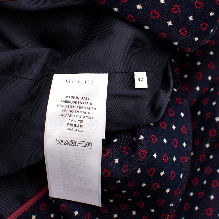 Gucci Navy Patterned Blazer Size 4 For Sale 4