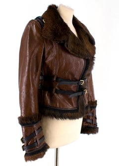 Dsquared2 Fur and Leather Biker Jacket size 8