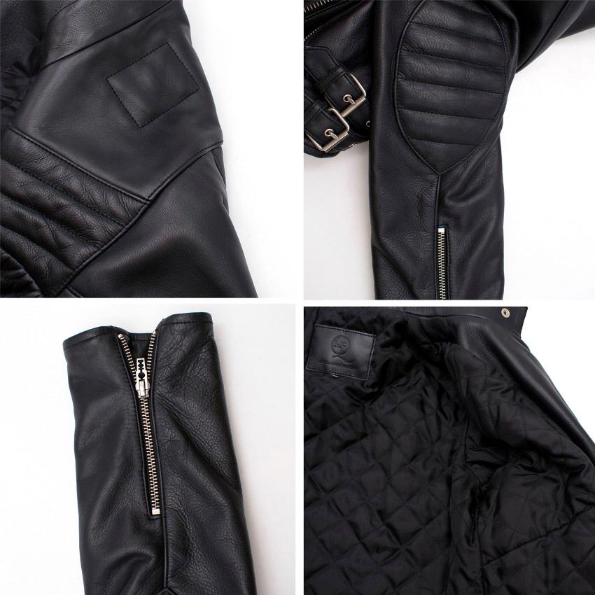 Alexander McQueen Black Leather Jacket Size 2 For Sale 6