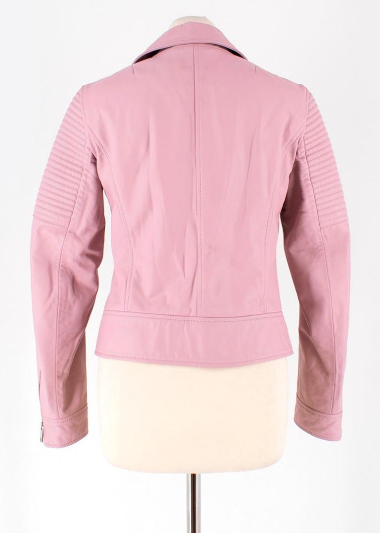 Dolce and Gabbana Blush Leather Biker Jacket US 0-2 at 1stDibs