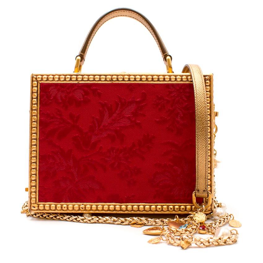 Brown Dolce & Gabbana Embellished Box Bag For Sale