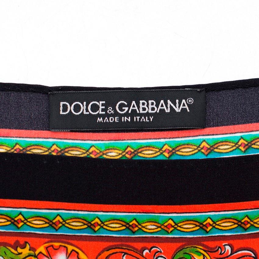 Dolce & Gabbana Yellow Abstract Silk Blouse Size US 0-2 1