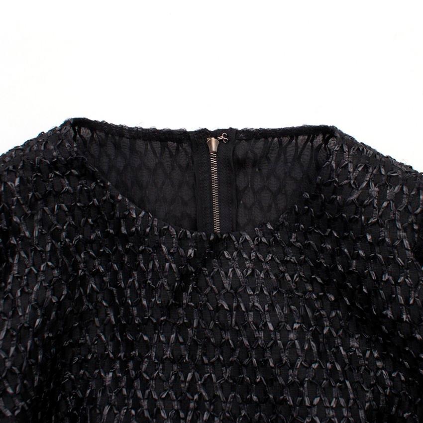 Dolce & Gabbana Black Raffia Silk Blend Dress Size XS For Sale 1