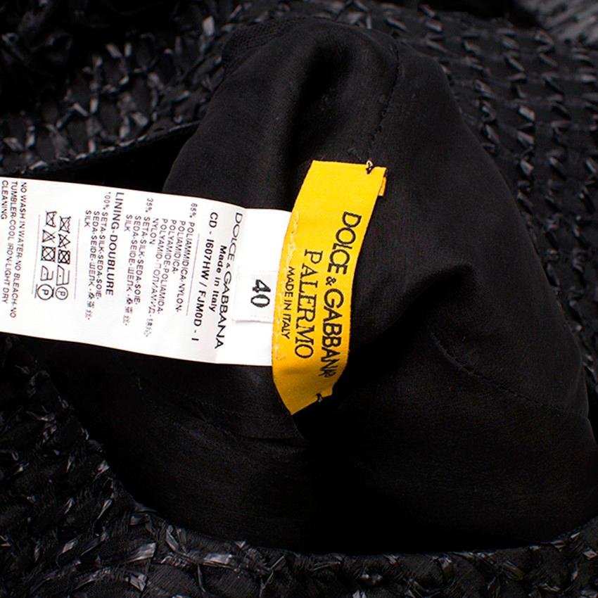 Dolce & Gabbana Black Raffia Silk Blend Dress Size XS For Sale 5