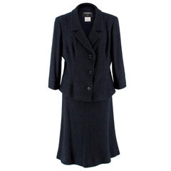 Chanel Tweed Blazer and Skirt Coordinate Set Size XL