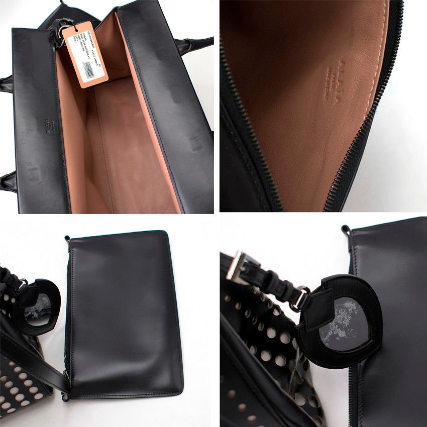 Alaia Monochrome Laser Cut Top Handle Bag For Sale 3
