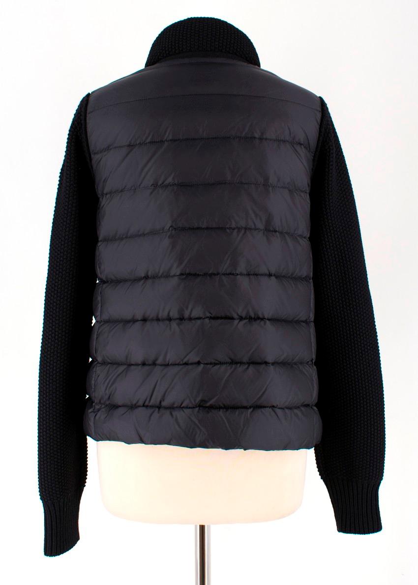 Moncler SS18 Black Knit & Down Jacket Size 8 In Excellent Condition For Sale In London, GB