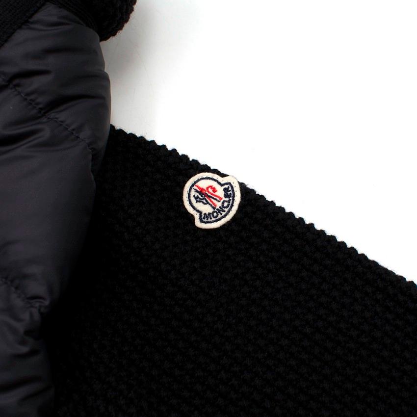Women's Moncler SS18 Black Knit & Down Jacket Size 8 For Sale
