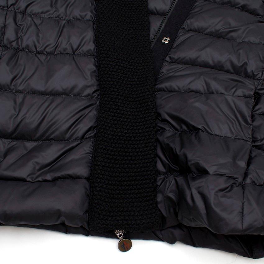 Moncler SS18 Black Knit & Down Jacket Size 8 For Sale 1